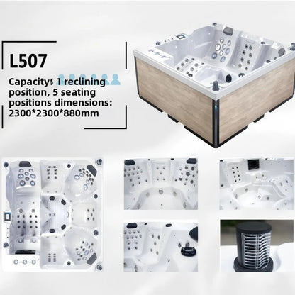 Outdoor Jacuzzi SPA Whirlpool Badewanne Große Acryl-Massagebadewanne Intelligenter beheizter thermostatischer Pool für Villa Hotel Resort Homestay Möbel