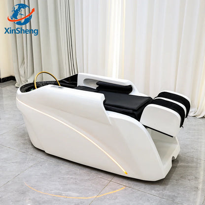 XinSheng Professionelles elektrisches Massagebett Kopf-SPA-Salon-Massagetisch Haarwasch-Räucherbetten Friseursalon Intelligente Möbel