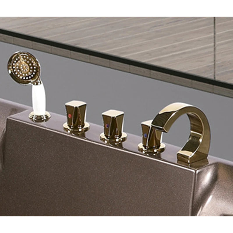 Badezimmerwand-Eck-Whirlpool Badewanne Chromotherapie Indoor Spa Doppel Personen Surf-Massagebadewanne