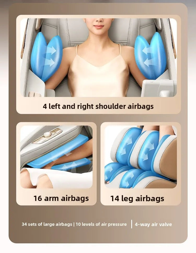 Ganzkörper-Massagesessel, Home Smart, Luxus, multifunktional, Relaxsessel, verstellbar, automatisch, Shiatsu, Entspannungstherapie, Design