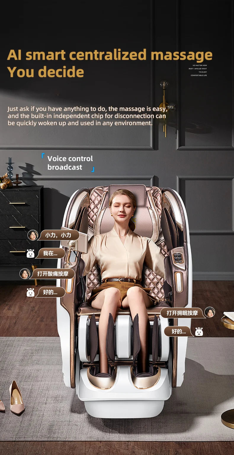 Zero Gravity 4D Massagesessel SL-Track (L-Track) Ganzkörper-Luftmassage Elektrischer Relaxsessel für Heimbüro 3 Jahre Garantie