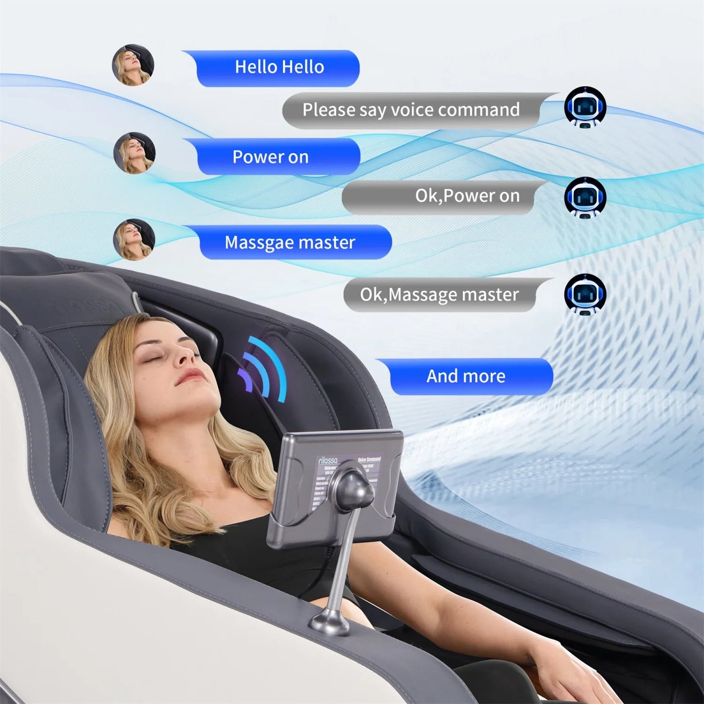 2025 4D-Massagesessel KI-Sprachsteuerung Schwerelosigkeitsmassagesessel Ganzkörper-Shiatsu-Scan- und Relaxsessel mit Yoga-Stretch