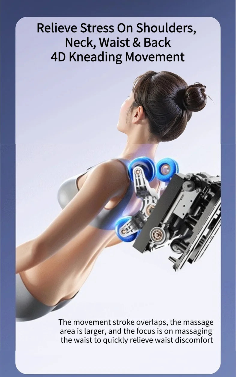 4D Smart Sensory Dual-Movement-SL-Track-Massagesessel, Thai-Stretch, elektrische Beinauflage, Liegesofa, Zero Gravity, Home-Office-Sessel