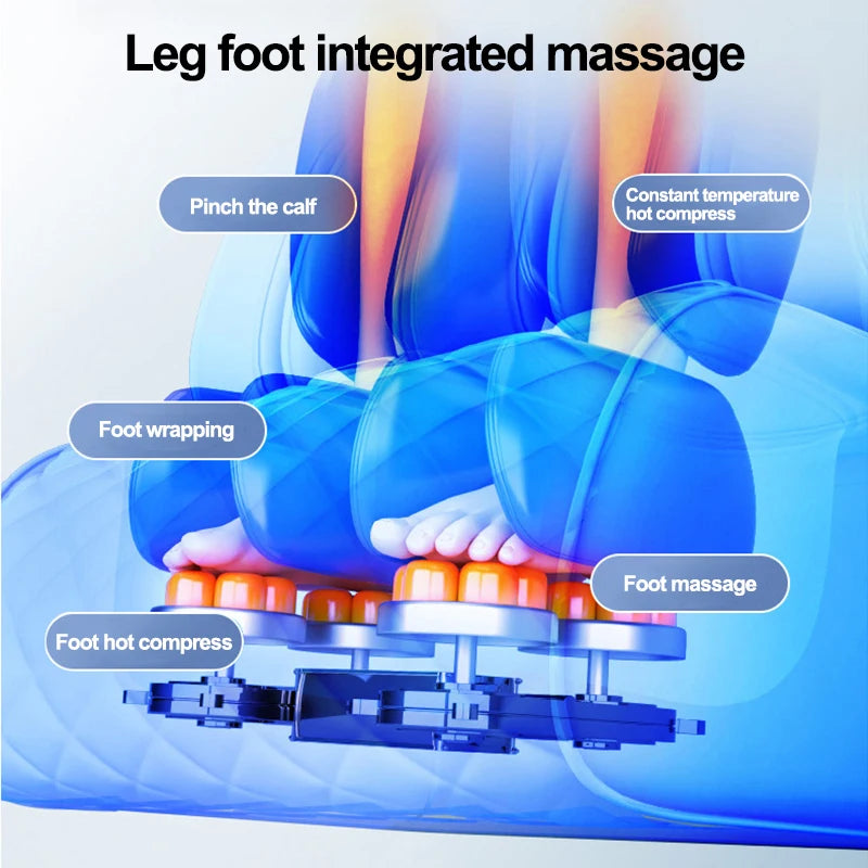 Full Body Massage Chair with Zero Gravity, Massage Chair Recliner with Heating, Airbags, Bluetooth Speaker, Foot Roller 110/220V