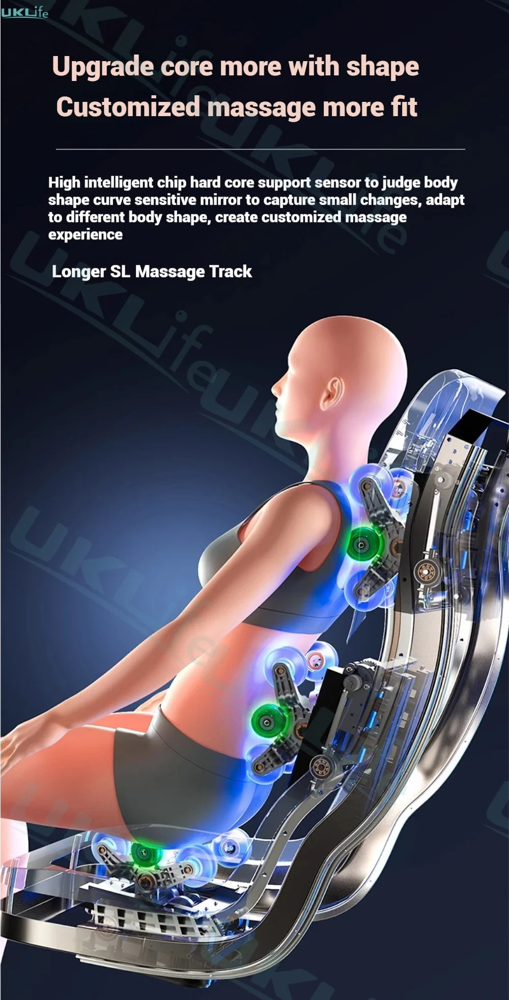 2025 Upgrade 6D Jade-Rollen-Massagesessel mit KI-Sprachsteuerung, automatischem Körperscan, Thai-Stretching & Handyhalter – Schwerelosigkeit F