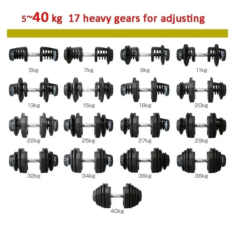 In Stock Home Gym Multi-function Cast Iron Dumbbells 24kg 40kg 52.5lbs 90 Lbs Adjustable Dumbbell Set