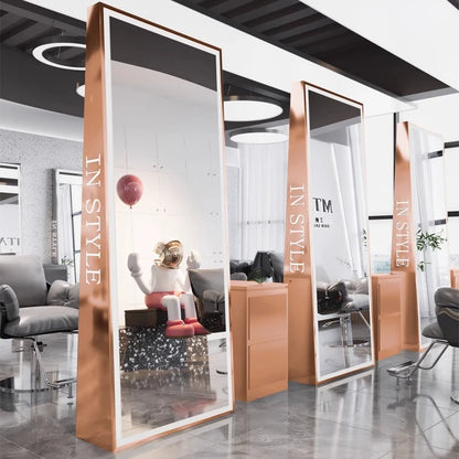 Barber shop mirror hair salon special hair salon mirror table single and double sided perm and dyeing trendy  with lamp floor