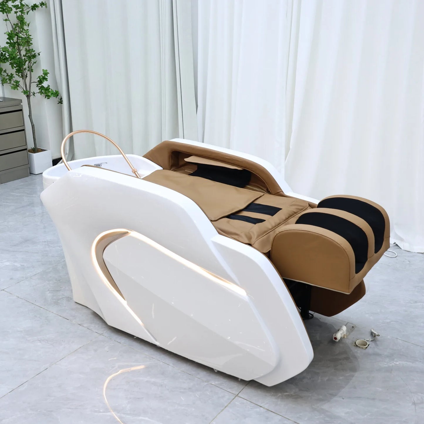 Friseur-Waschbecken für anspruchsvolle Gegenden, elektrisches Massagebett, Haarwaschbecken, Shampoo-Waschbecken, High-End-Friseursalon-Möbel