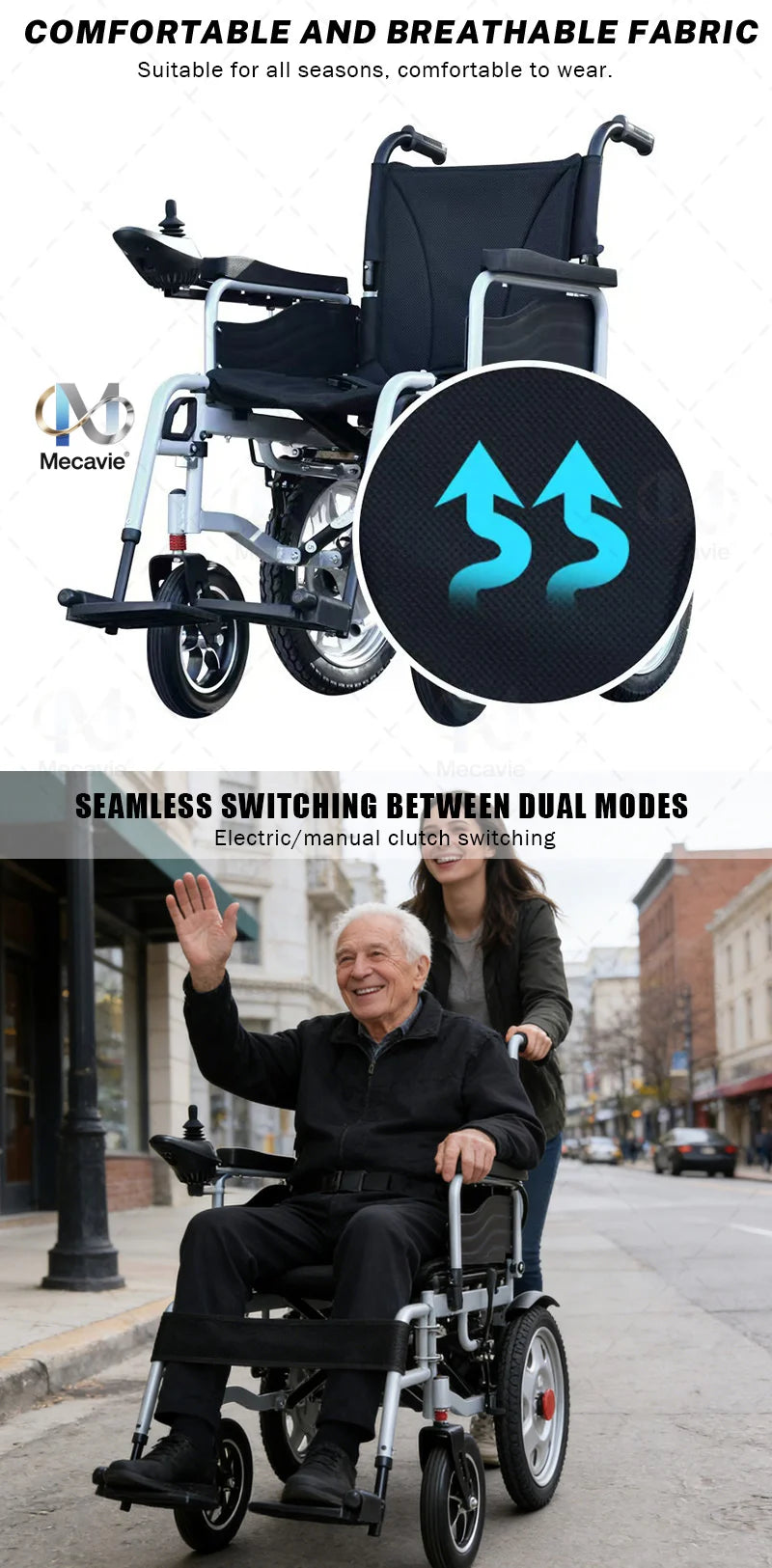 2026 NEW Arrivals Electric Foldable Portable Wheelchair Trending Disabled Electric Scooter Electric Wheel Chair Walker Rollator