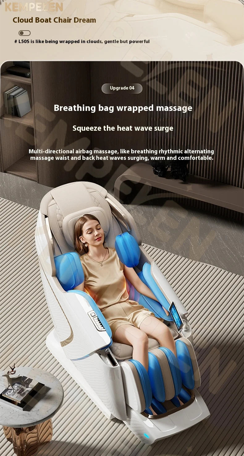 Dual-Core-Massagesessel für Rücken- und Schlafentlastung, 4D+3D-Tiefenmassage mit Wiegefunktion und Meditation