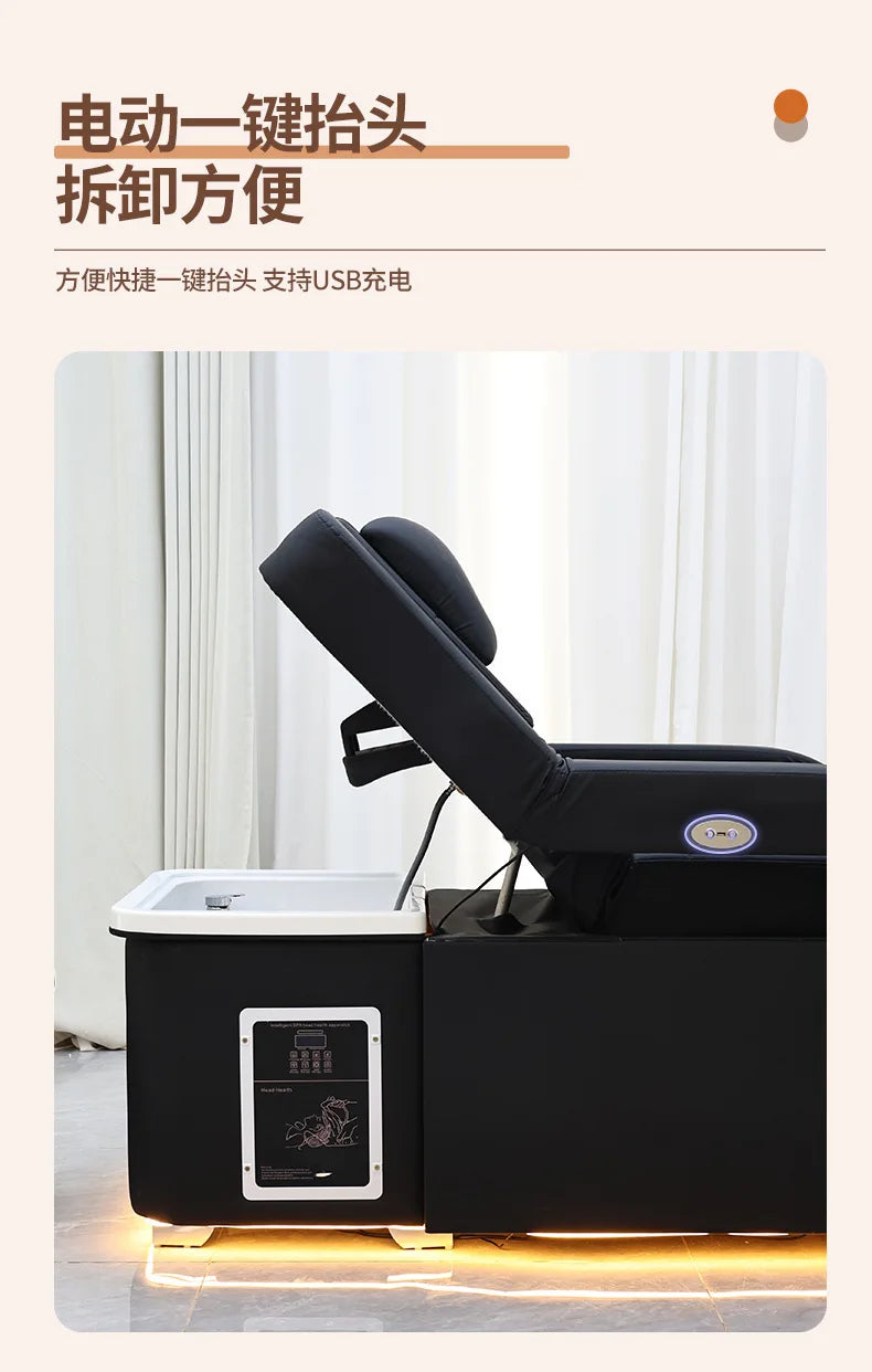 CZ  Electric Adjustable Foot Spa Beauty Shampoo Bed Massage Foot Soak Automatic Up and Down Foot Bath Health Salon
