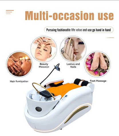 Electric adjustable hair spa chair head washing station shampoo massage bed for salon spa equipment