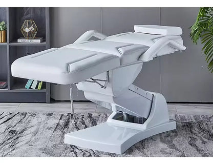 Eyelash Extension Bed Electric Multi-Functional Standing Ivory White PU Leather 3-Motor Electric Massage Bed Beauty Tattoo Bed