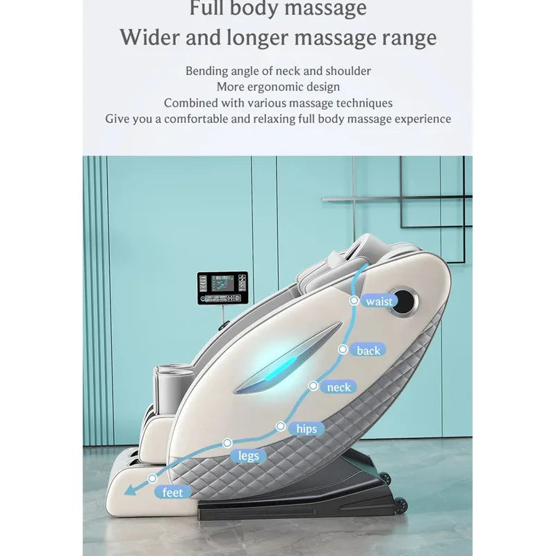 4D-Massagesessel mit Ganzkörperentspannungsfunktion 2025 Zero Gravity SL-Track Shiatsu mit Bluetooth-Lautsprecher und KI-Steuerung