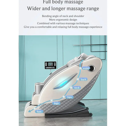 4D-Massagesessel mit Ganzkörperentspannungsfunktion 2025 Zero Gravity SL-Track Shiatsu mit Bluetooth-Lautsprecher und KI-Steuerung