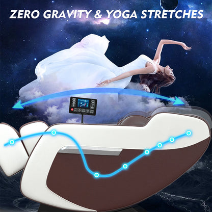 4D-Zero-Gravity-Massagesessel, automatische Heizfunktion, Bluetooth-Musik, Airbag und Shiatsu-Liegefunktion