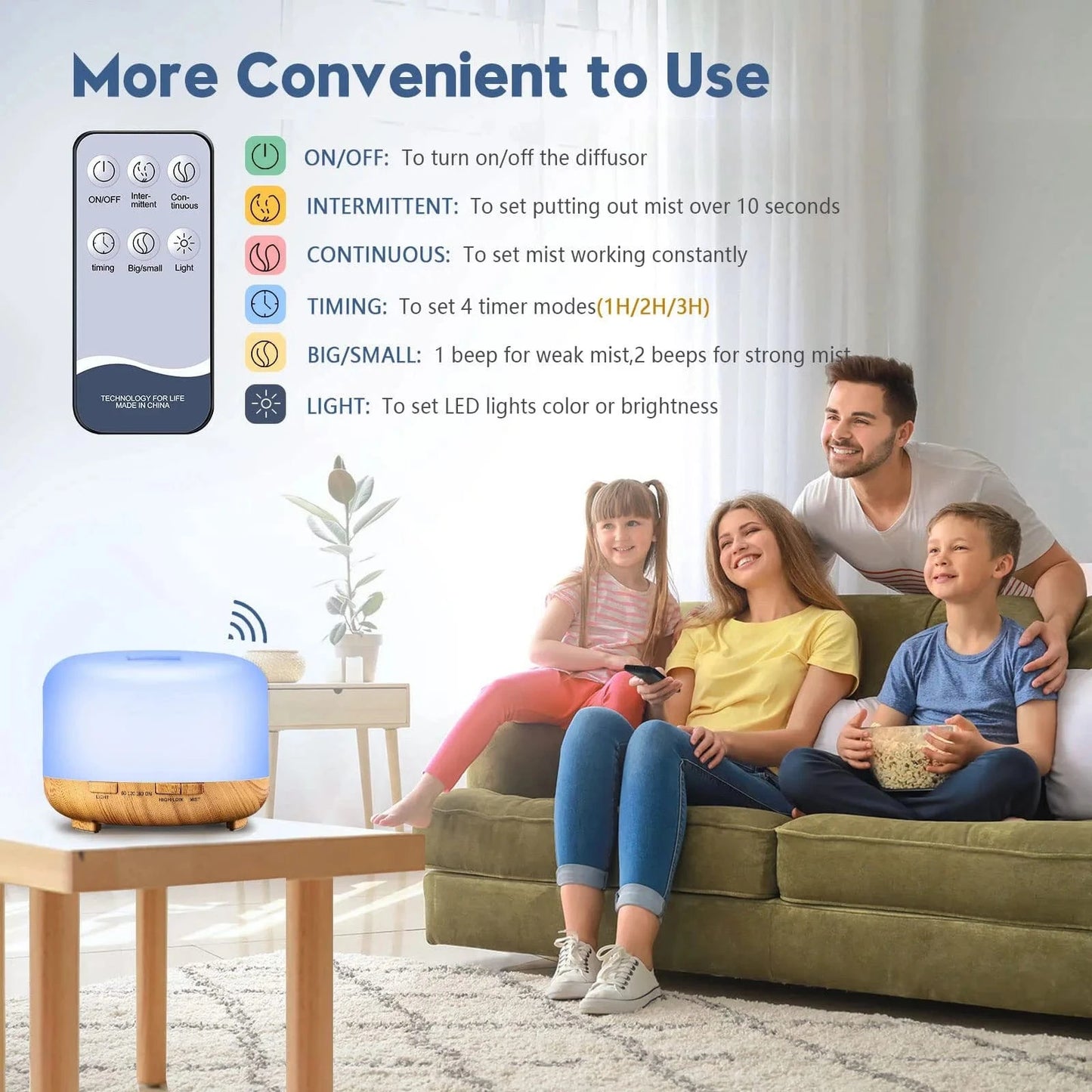 500ML Essential Oil Diffuser & Humidifier – Ultrasonic Diffuser with Auto Shut-Off