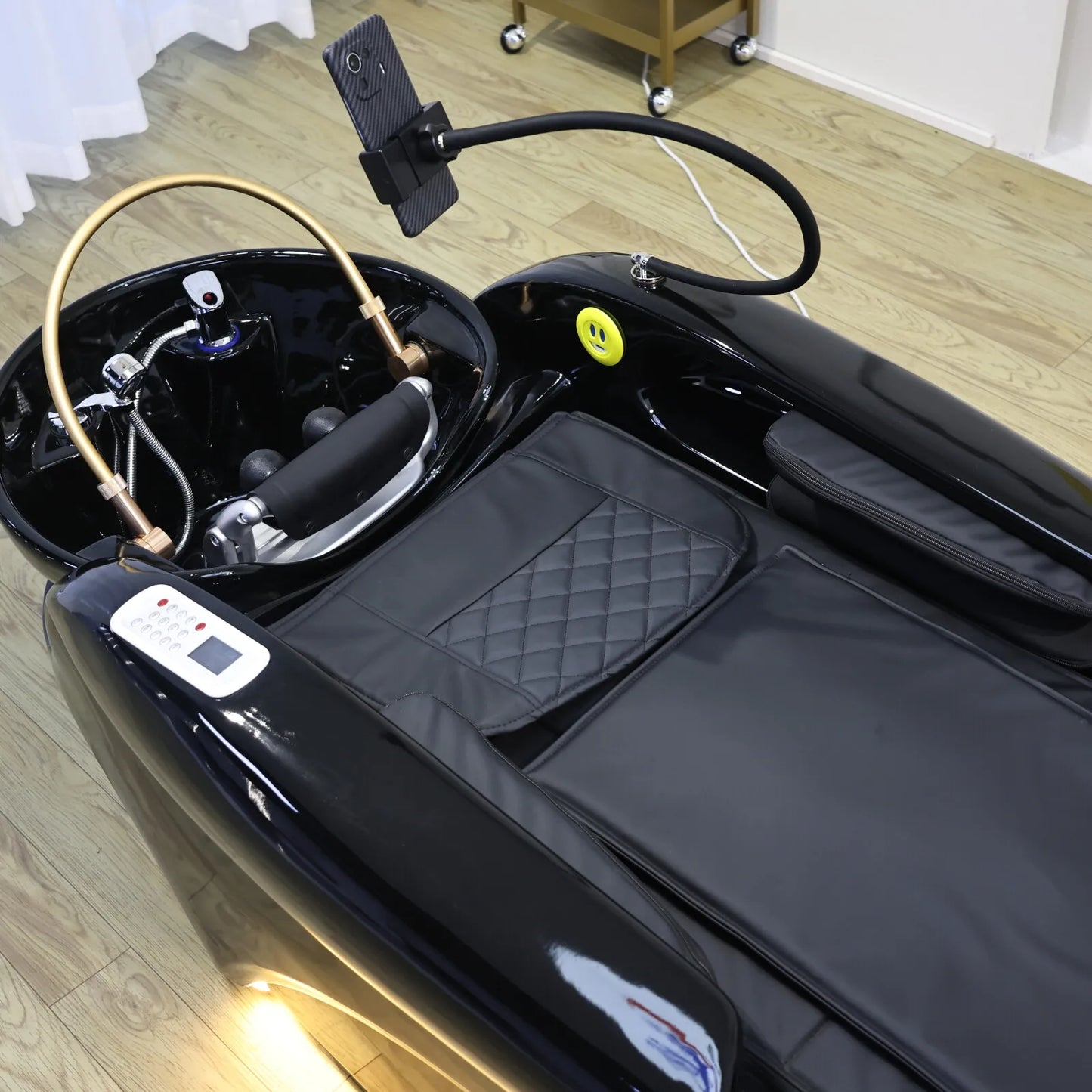 Luxuriöses automatisches Massage-Shampoo-Bett mit ergonomischem Design, LED-Lichtleiste, ideal zum Haarewaschen und Entspannen im Salon