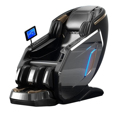 Ergonomischer Zero-Gravity-Massagesessel, Shiatsu-Technologie, Ganzkörper-Airbags, Fußrollen, Wadenkneten, Bluetooth, Wohnkomfort