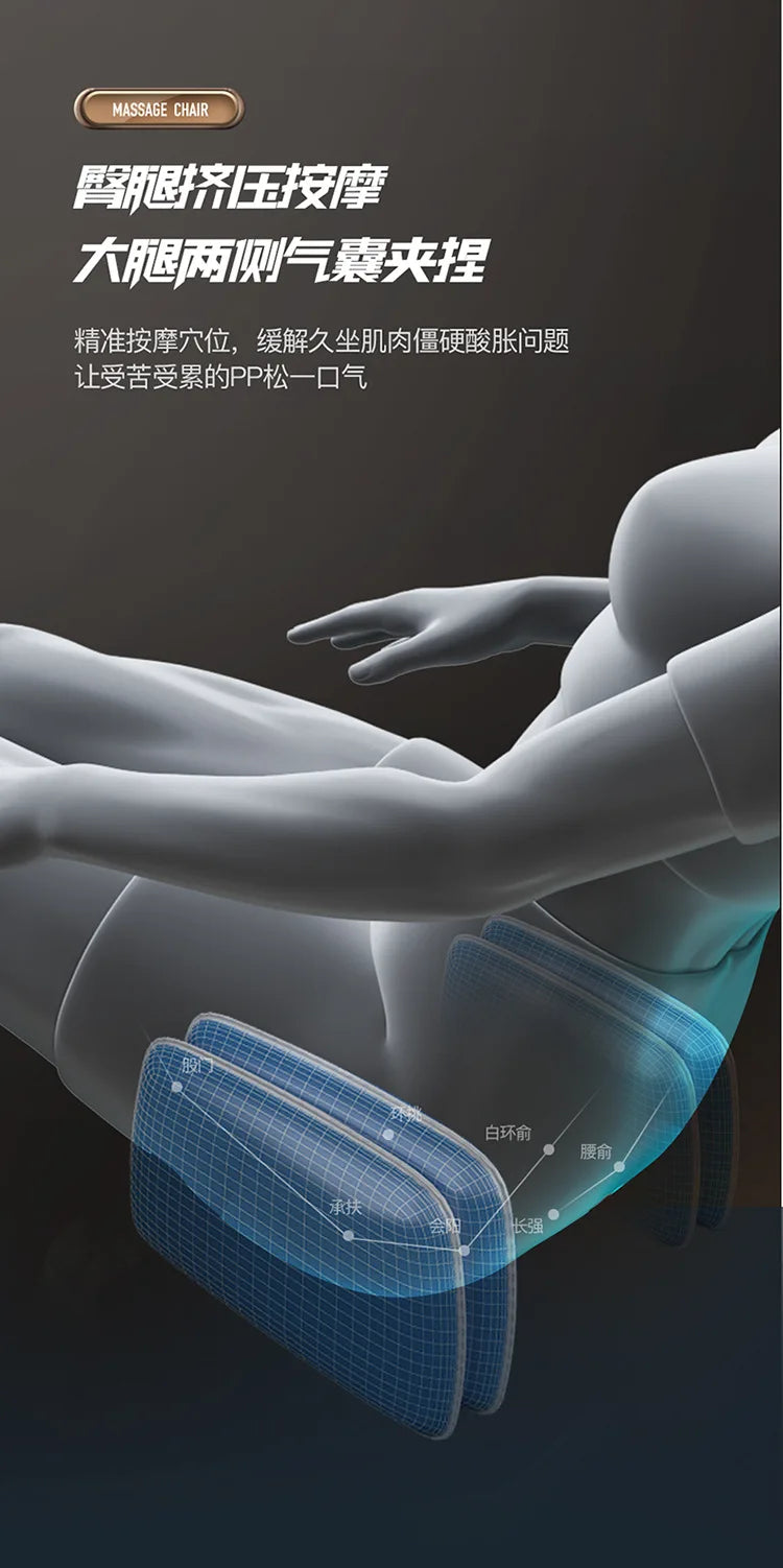Ganzkörper-Smart-Massagesofa, vollautomatisch, multifunktional, Deluxe, Zero-Gravity-Massagesessel