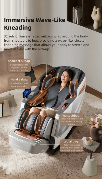 6D Smart Sensory Dual Movement SL-Track Massage Chair Thai Stretch Electric Leg Lift Leisure Sofa Zero Gravity Home Office Chair
