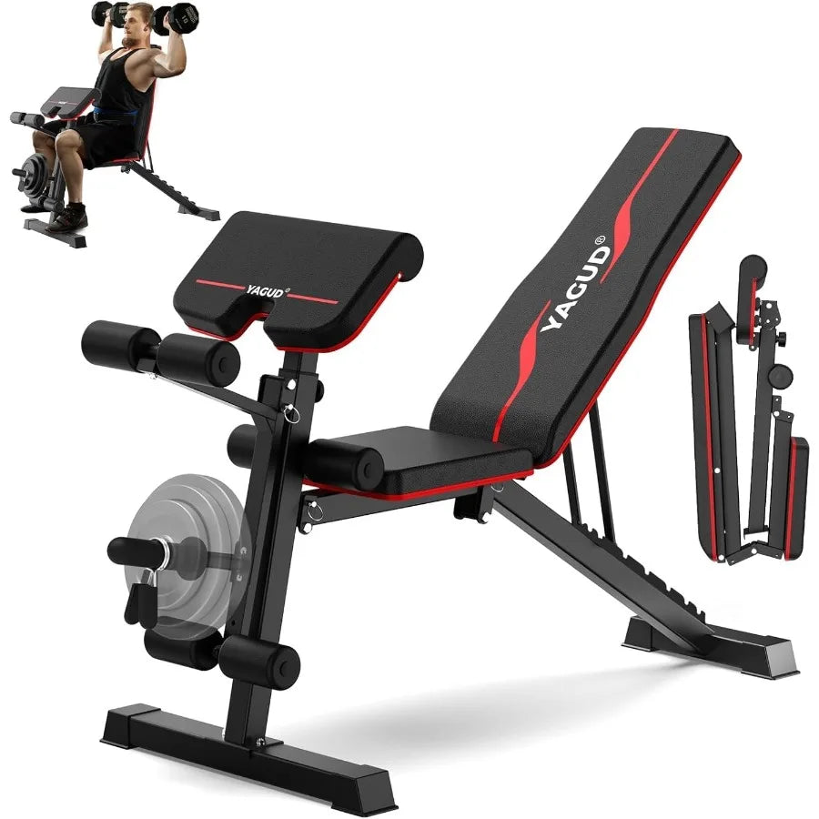 Adjustable Weight Bench for Home Gym: 800 LB Stable Incline Decline Bench for Dumbbell Exercises and Full Body Workouts Fast Fo
