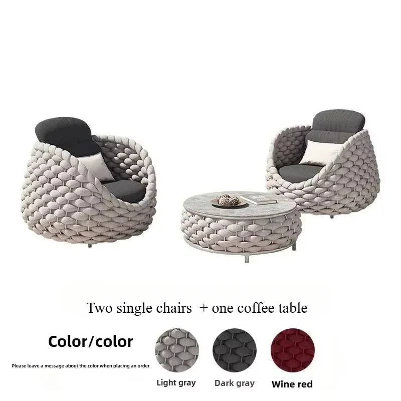 Outdoor Rattan Sofa Hofkombination Doppelstuhl Freizeit Terrasse Villa Wohnzimmer Balkon Outdoor Sitzmöbel Haus
