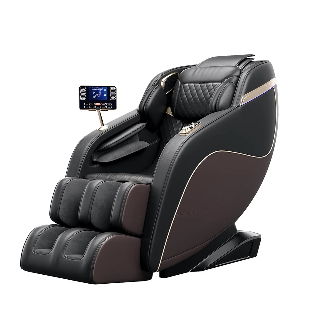 Luxus trifft auf Technologie! Schwereloser Massagesessel mit SL-Schiene, Shiatsu, beheizter Rücken- & Wadenmassage, Fußrollen,