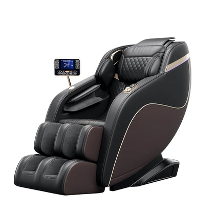 Luxus trifft auf Technologie! Schwereloser Massagesessel mit SL-Schiene, Shiatsu, beheizter Rücken- & Wadenmassage, Fußrollen,
