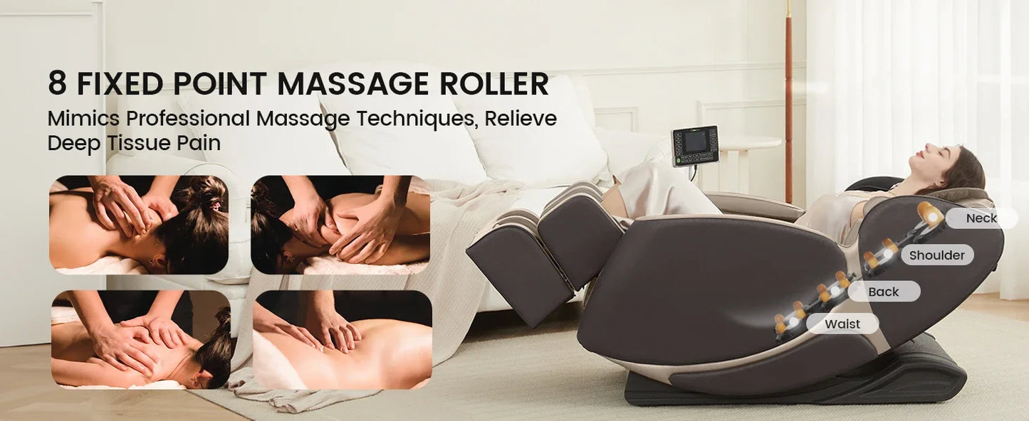 BS06New Design Remote Control Electric Luxury AI Voice Heating Full Body Home Massage Chair with Vibration and Musical Function