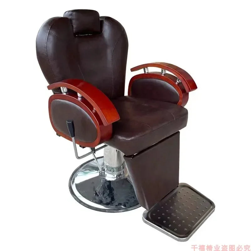 Modern Luxury Barber Chairs Nordic Vintage Lift Swivel Barber Chairs Hairdresser Comfort Commercial Furniture Sandalye FYBC