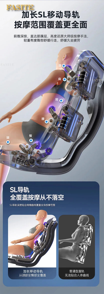 Massagesessel Home Intelligent Multifunktional Ganzkörper Automatisch Elektrisch Schwerelosigkeit Raumkapsel Führungsschiene
