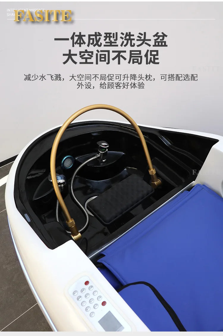 Electric massage shampoo bed Beauty salon shampoo bed Hair salon Flushing bed Fiberglass shampoo  Water circulation