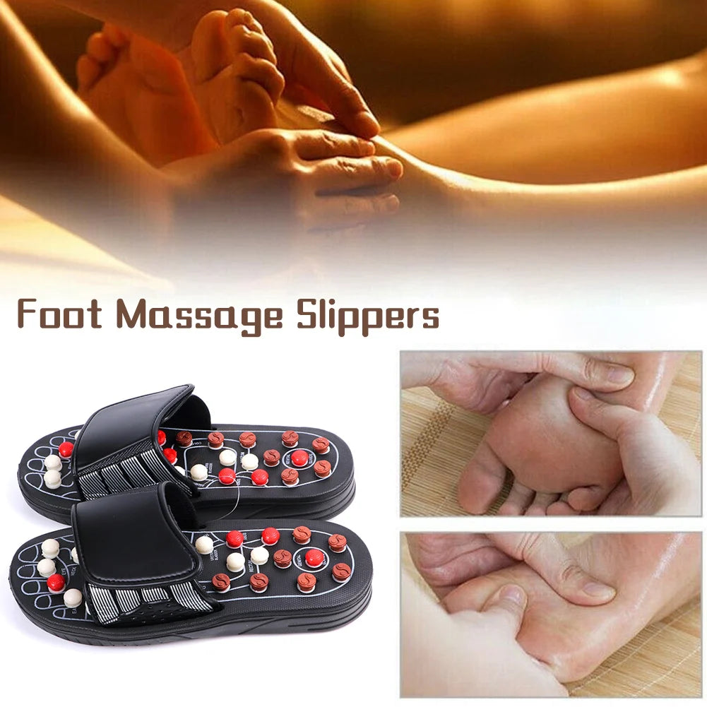 A Pair Of Acupoint Massage Slippers For Both Men And Women, Chinese Style Acupoint Rotating Foot Massage Shoes, Unisex Style