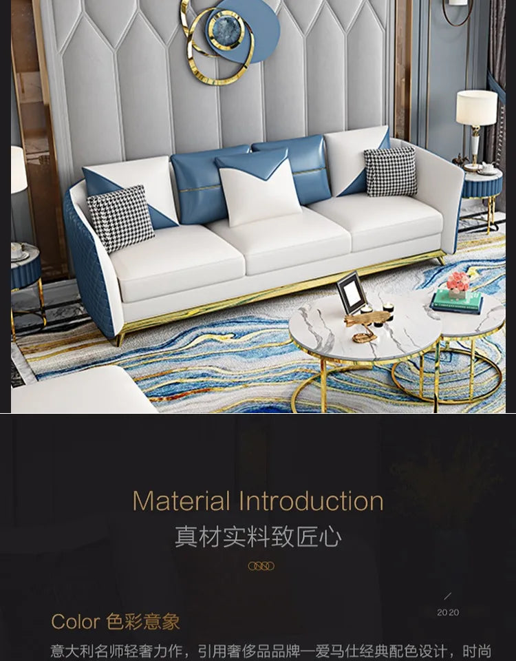 Designer Genuine Leather Sofas Fancy Modern Luxury Individual Loveseat Sofa Sectional Italian Sofy Do Salonu Home Furniture