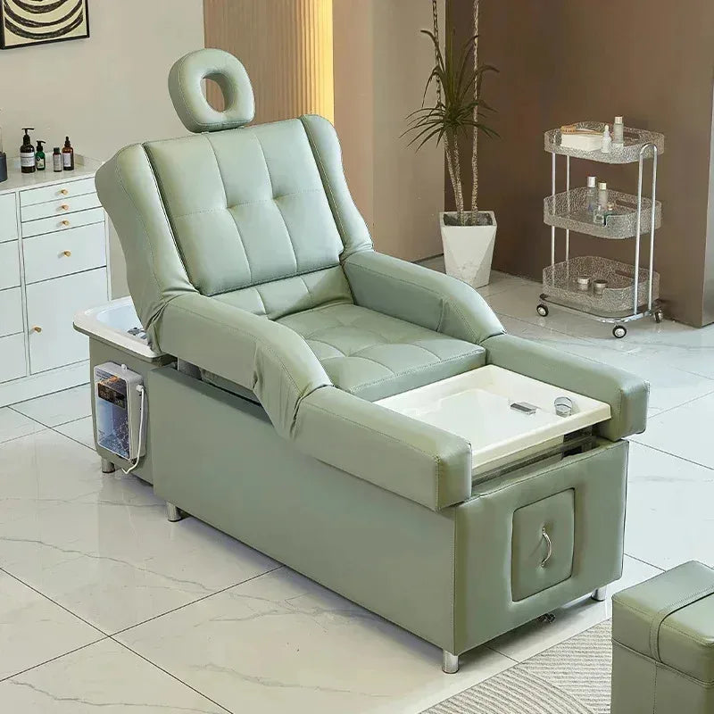2026 Health foot massage beauty shop special shampoo bed electric lift foot massage bed beauty salon high-end head therapy bed