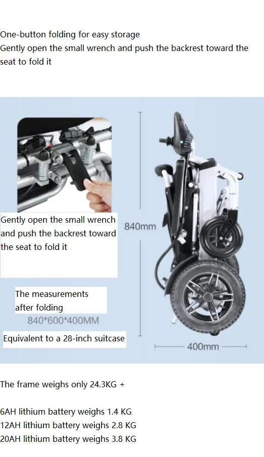 Hot Sell faltbarer Elektrorollstuhl aus Aluminium – mit Motorsteuerung und Lithium-Batterie-Kupplung zur Einstellung von manuellem/elektrischem Betrieb – BZ-E03