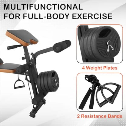 Verstellbare Hantelbank, klappbar, für Home-Gym-Training, flach, schräg, negativ, Bauchmuskeln, für Ganzkörpertraining