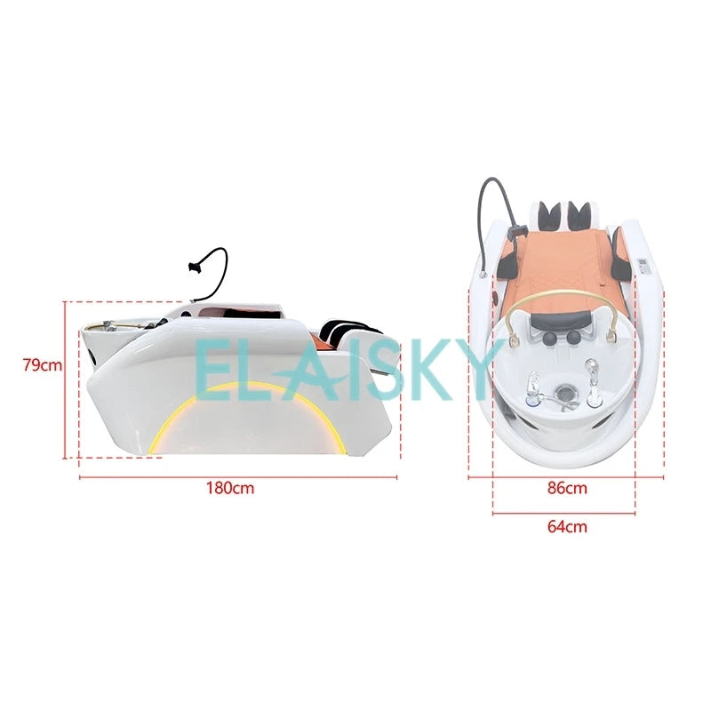 Hair Salon Bed Multi Functional Luxurious Full Body Shampoo Bed Automatic Space Capsule Intelligent Electric Massage Bed Chairs