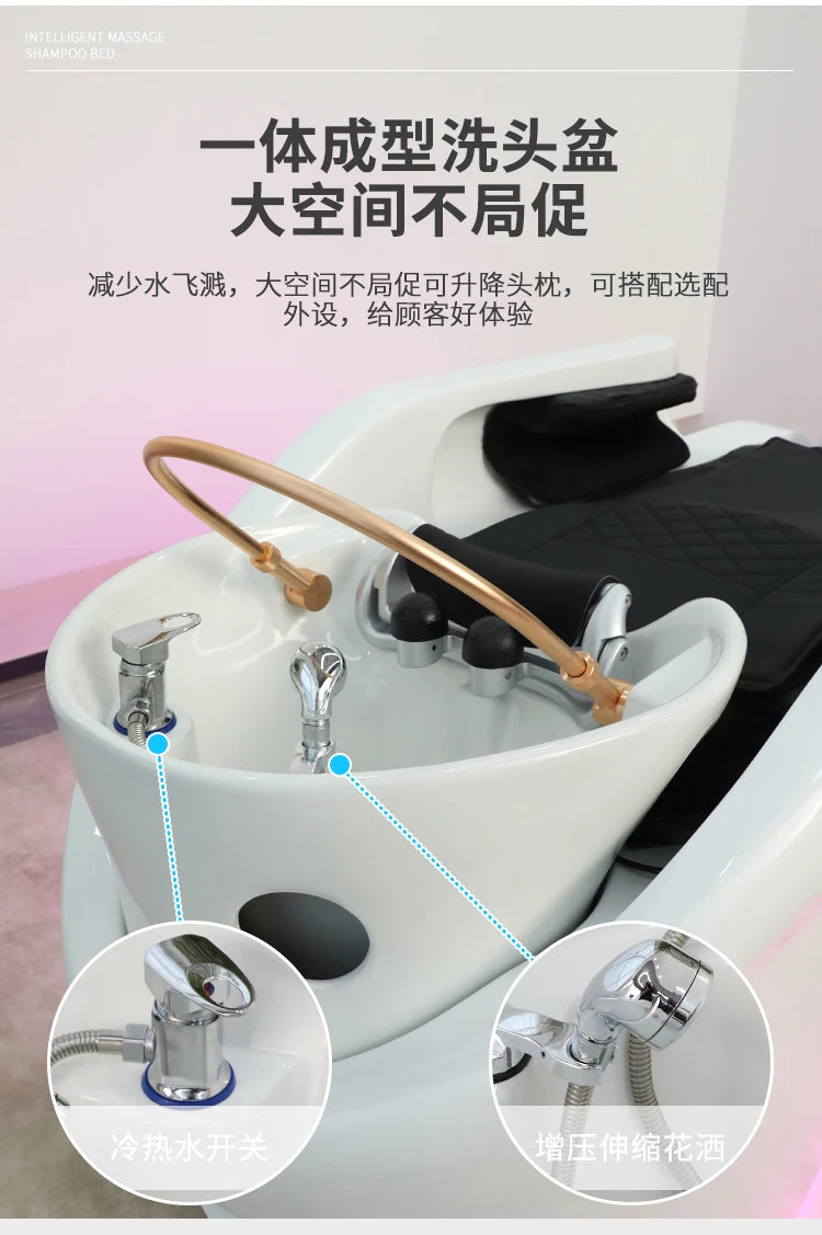 YFY Hair Salon Shampoo Bed Haircut Ceramic Integrated Special Intelligent Electric Fully Automatic Shampoo Bed