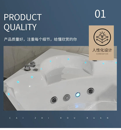 Triangular corner double home adult couple bath tub acrylic surfing massage thermostatic bathtub Foshan