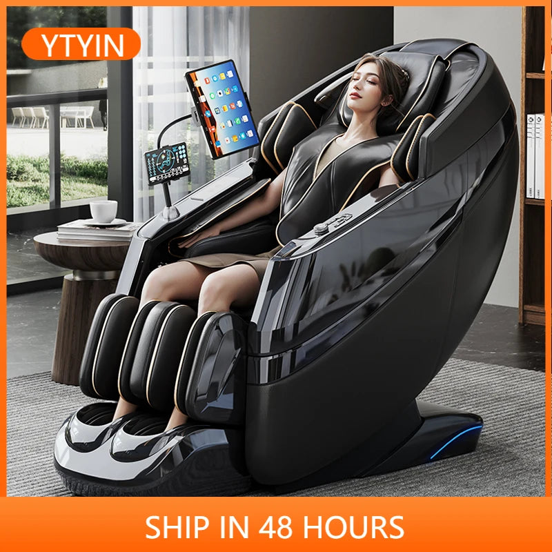YTYIN 2025 Großer Luxus-4D-Massagesessel für zu Hause, Ganzkörpermassage, Dual-Bewegung, SL-Schiene, Schwerelosigkeit, Luxus-Weltraumkabine