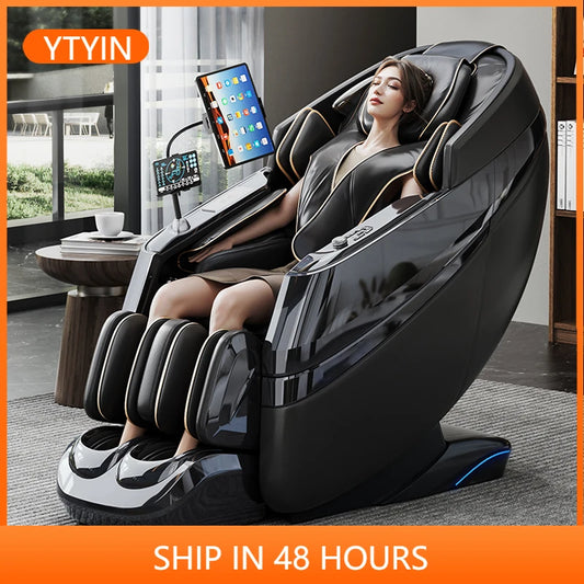YTYIN 2025 Großer Luxus-4D-Massagesessel für zu Hause, Ganzkörpermassage, Dual-Bewegung, SL-Schiene, Schwerelosigkeit, Luxus-Weltraumkabine