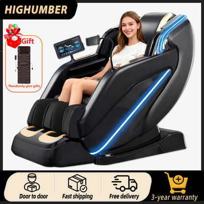 Luxus-Massagesessel Zero Gravity Ganzkörper-Airbag SL-Track Heizung Bluetooth-Musik AI-Sprache Bürostuhl 3 Jahre Garantie
