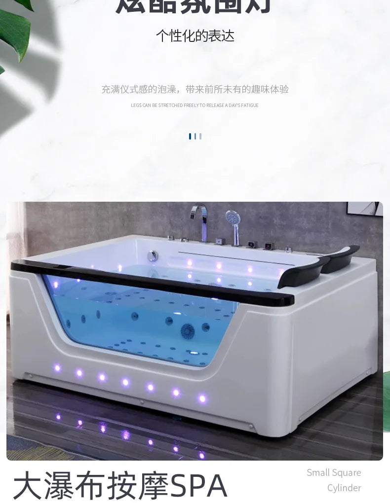 Große Wasserfall-Surfing-Jacuzzi-Acrylbadewanne kleine Wohnung, freistehende Badewanne für den Haushalt mit konstanter Temperatur