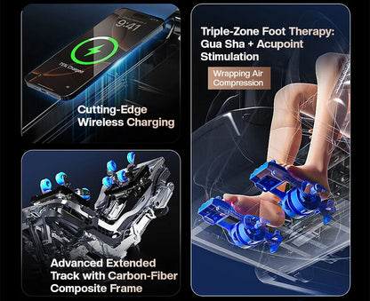 New Tech Zero Gravity Ganzkörper-Luxus-Luftsack, ersetzt Sofa, Sonic Massage, Smart Dual Core elektrischer Massagesessel