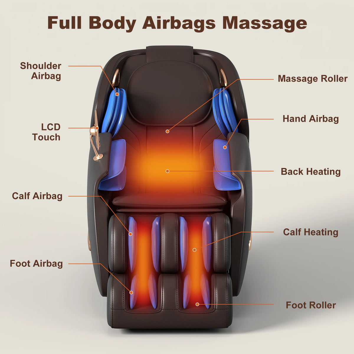USA Local Delivery  3D Airbag Zero Gravity full body Massage Chair Home 3D Foot Roller Shiatsu Office Chair