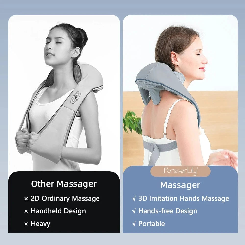 Wireless Neck &amp; Back Massager – Kneading Shoulder, Cervical, and Trapezius Relaxation Shaw