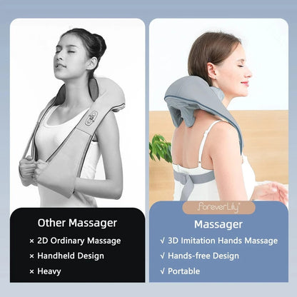 Wireless Neck &amp; Back Massager – Kneading Shoulder, Cervical, and Trapezius Relaxation Shaw