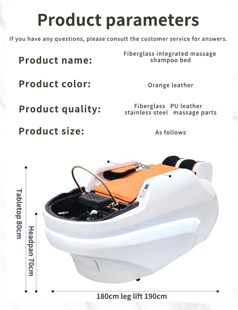 Custom luxury salon wash basin 4d full body electric massage spa beds wide shampoo bed